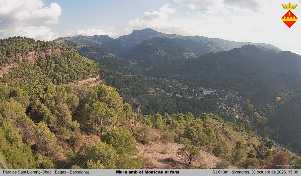 Mura amb el Montcau al fons