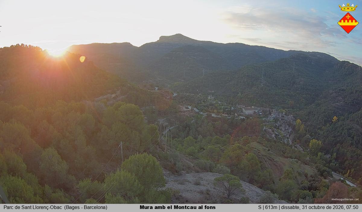 Mura amb el Montcau al fons