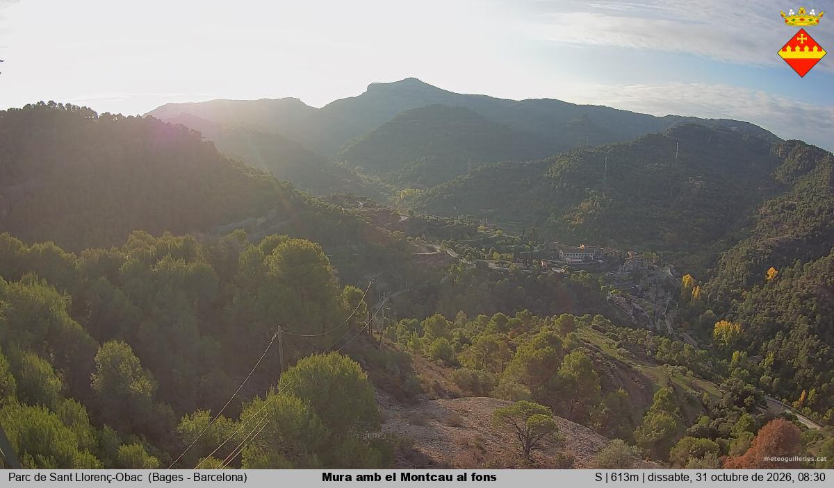 Mura amb el Montcau al fons